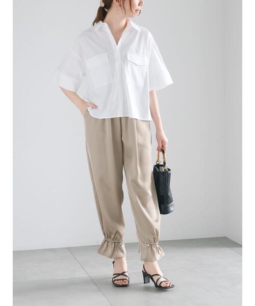 Te chichi（テチチ）の「サテンドロストヘムパンツ（その他パンツ・レディース・カーキ/モカ・F）」の9枚目の写真