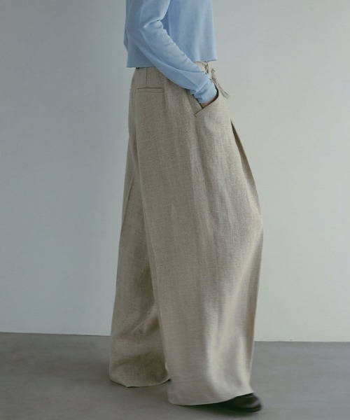 ETRE TOKYO（エトレトウキョウ）の「フロントデザインハイウエストパンツ（その他パンツ・レディース・ホワイト/ベージュ・S/M）」の4枚目の写真