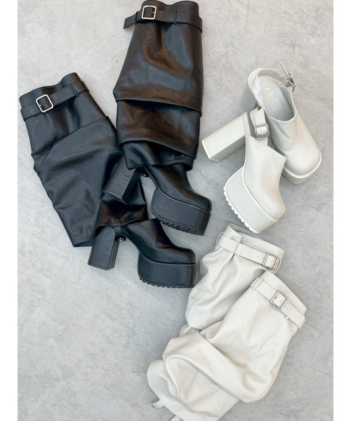 EVRIS(エヴリス)の「2WAYサボ&カバーブーツ(ブーツ・レディース・ブラック/ホワイト・SMALL/MEDIUM/LARGE)」の7枚目の写真