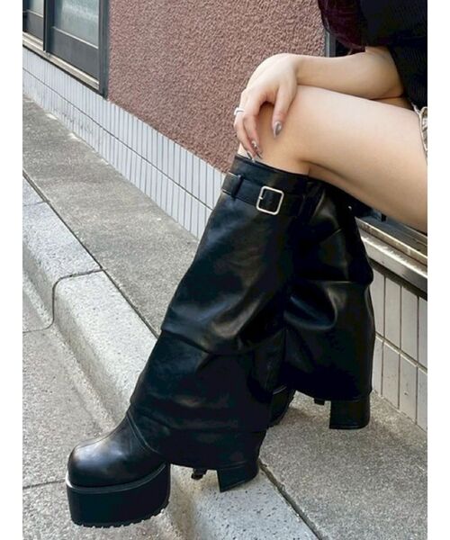 EVRIS(エヴリス)の「2WAYサボ&カバーブーツ(ブーツ・レディース・ブラック/ホワイト・SMALL/MEDIUM/LARGE)」の8枚目の写真