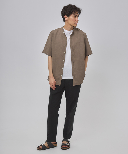 EDIFICE（エディフィス）の「"接触冷感＆吸水速乾" EVALET メッシュ バンドカラー シャツ（シャツ/ブラウス・メンズ・ベージュ/ネイビー/ホワイト系その他/グレー・SMALL/MEDIUM/LARGE）」の10枚目の写真