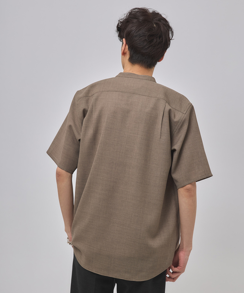 EDIFICE（エディフィス）の「"接触冷感＆吸水速乾" EVALET メッシュ バンドカラー シャツ（シャツ/ブラウス・メンズ・ベージュ/ネイビー/ホワイト系その他/グレー・SMALL/MEDIUM/LARGE）」の13枚目の写真