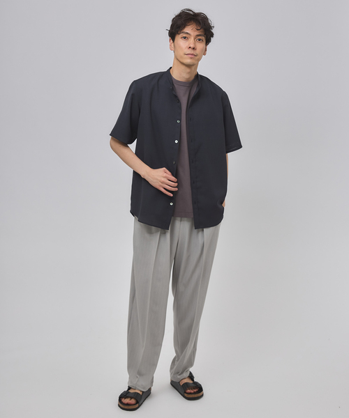 EDIFICE（エディフィス）の「"接触冷感＆吸水速乾" EVALET メッシュ バンドカラー シャツ（シャツ/ブラウス・メンズ・ベージュ/ネイビー/ホワイト系その他/グレー・SMALL/MEDIUM/LARGE）」の18枚目の写真