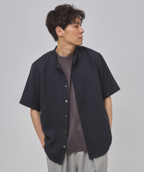 EDIFICE（エディフィス）の「"接触冷感＆吸水速乾" EVALET メッシュ バンドカラー シャツ（シャツ/ブラウス・メンズ・ベージュ/ネイビー/ホワイト系その他/グレー・SMALL/MEDIUM/LARGE）」の21枚目の写真