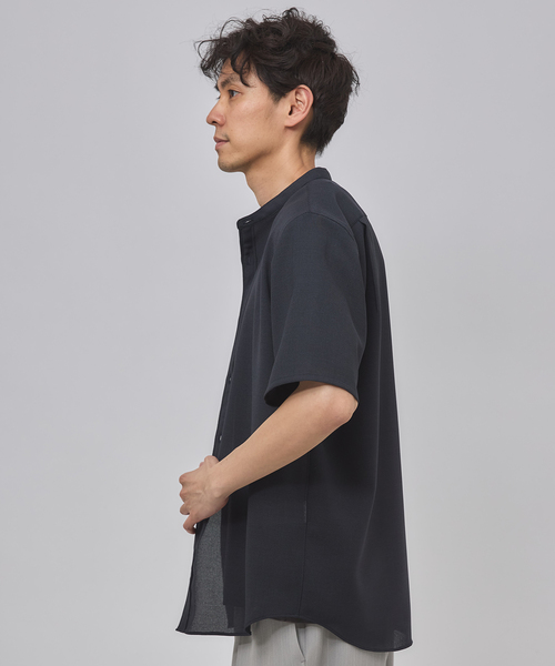 EDIFICE（エディフィス）の「"接触冷感＆吸水速乾" EVALET メッシュ バンドカラー シャツ（シャツ/ブラウス・メンズ・ベージュ/ネイビー/ホワイト系その他/グレー・SMALL/MEDIUM/LARGE）」の22枚目の写真