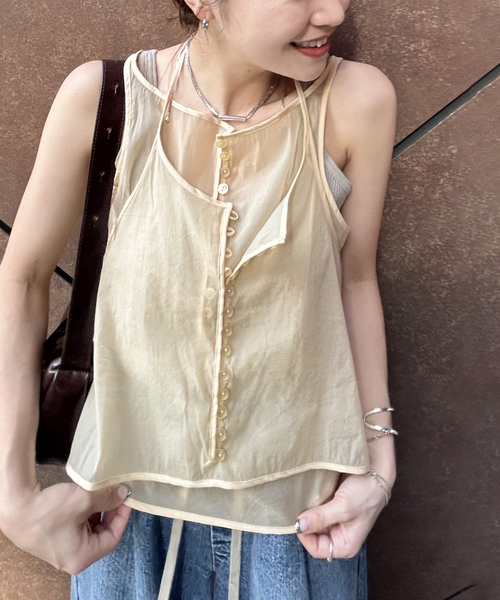 期間限定セール！LOW CLASSIC レザー シャツ セール】【LOW CLASSIC/ロウ クラシック】SEE-THROUGH BUTTON