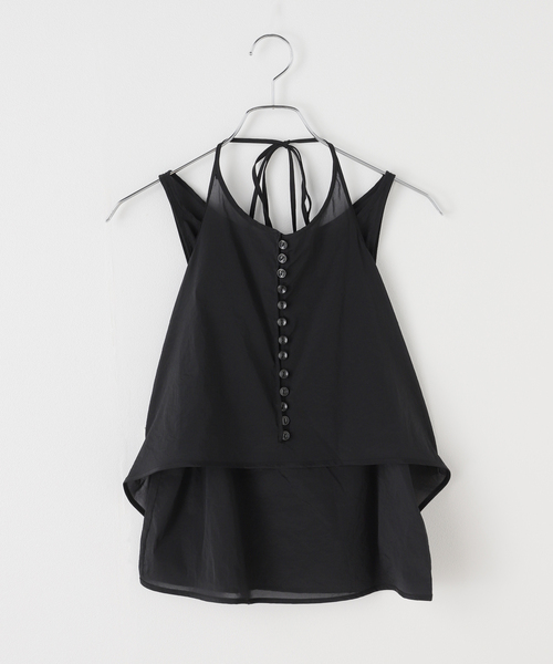 LOW CLASSIC/ロウ クラシック】SEE-THROUGH BUTTON LOOP TOP