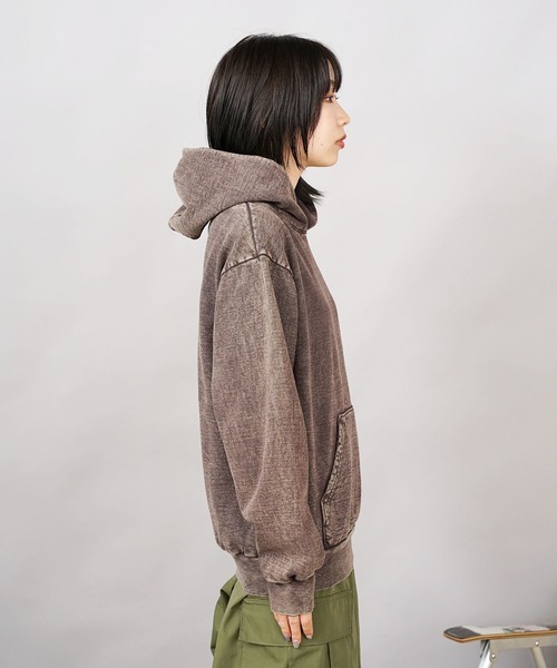 LOS ANGELES APPAREL(ロサンゼルスアパレル)の「【50%OFF】Los Angeles Apparel/ロサンゼルスアパレル MW hooded ミネラルウォッシュフーディー ヴィンテージ風 パーカー ウォッシュ加工(パーカー・メンズ・ブラウン/ブラック/グレー・S/XL/M/L)」の5枚目の写真