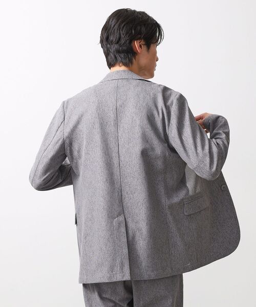 THE SHOP TK （ザ ショップ ティーケー ）の「シャリルジャージジャケット　洗濯機OK/吸水速乾/イージーケア/セットアップ可（テーラードジャケット・メンズ・ライトグレー/ネイビー・01/02/03/04）」の4枚目の写真