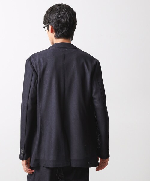 THE SHOP TK （ザ ショップ ティーケー ）の「シャリルジャージジャケット　洗濯機OK/吸水速乾/イージーケア/セットアップ可（テーラードジャケット・メンズ・ライトグレー/ネイビー・01/02/03/04）」の7枚目の写真