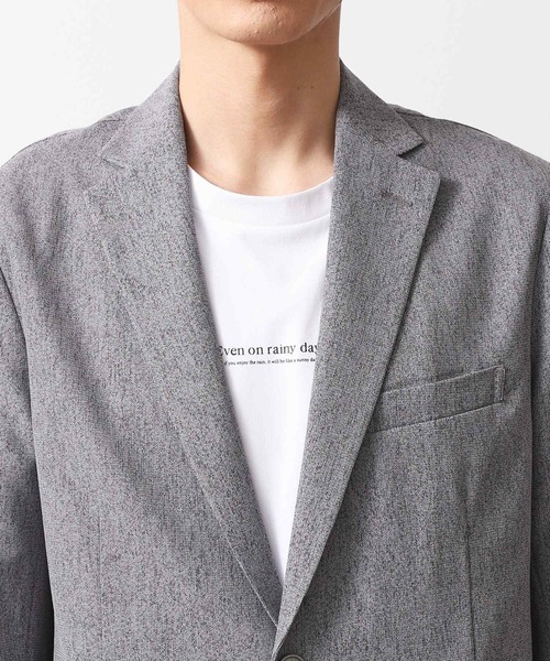 THE SHOP TK （ザ ショップ ティーケー ）の「シャリルジャージジャケット　洗濯機OK/吸水速乾/イージーケア/セットアップ可（テーラードジャケット・メンズ・ライトグレー/ネイビー・01/02/03/04）」の12枚目の写真