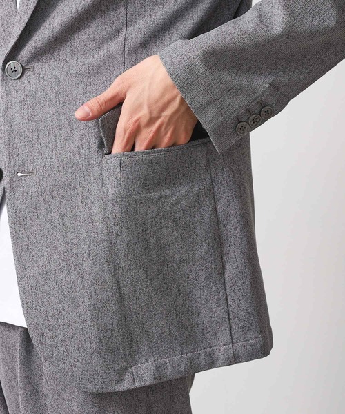 THE SHOP TK （ザ ショップ ティーケー ）の「シャリルジャージジャケット　洗濯機OK/吸水速乾/イージーケア/セットアップ可（テーラードジャケット・メンズ・ライトグレー/ネイビー・01/02/03/04）」の15枚目の写真