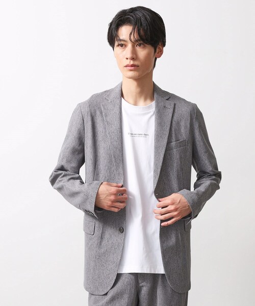 THE SHOP TK （ザ ショップ ティーケー ）の「シャリルジャージジャケット　洗濯機OK/吸水速乾/イージーケア/セットアップ可（テーラードジャケット・メンズ・ライトグレー/ネイビー・01/02/03/04）」の18枚目の写真