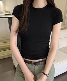 無地シンプルストレッチTシャツ カットソー