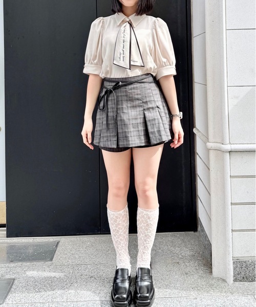 ブラウス シャツ スカーフ付きシャツ レディース NOMAE ブラウス シャツ スカーフ付き半袖ブラウス レディース
