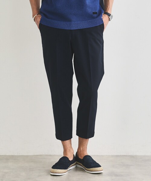 セール】サッカーストライプ サイドゴアウエスト 8分丈 パンツ（その他