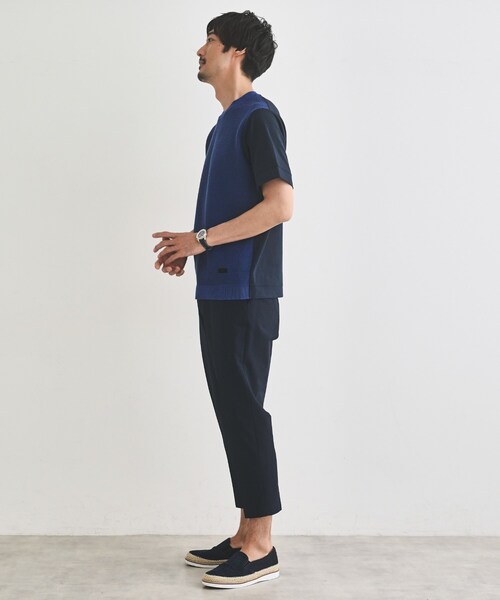 セール】サッカーストライプ サイドゴアウエスト 8分丈 パンツ（その他