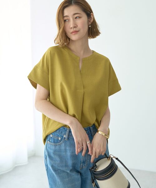 YECCA VECCA（イェッカヴェッカ）の「タックスキッパーブラウス（シャツ/ブラウス・レディース・ライトグレー/イエロー/ネイビー・FREE）」の19枚目の写真