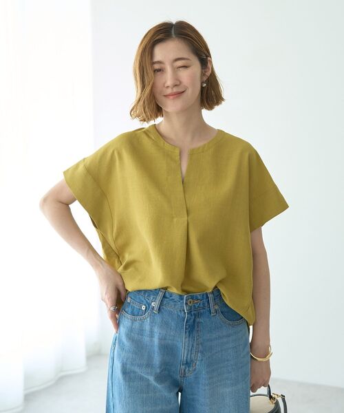 YECCA VECCA（イェッカヴェッカ）の「タックスキッパーブラウス（シャツ/ブラウス・レディース・ライトグレー/イエロー/ネイビー・FREE）」の20枚目の写真