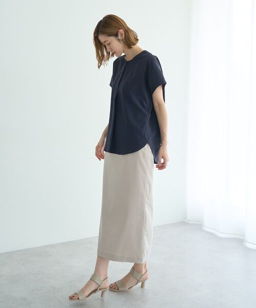 YECCA VECCA（イェッカヴェッカ）の「タックスキッパーブラウス（シャツ/ブラウス・レディース・ライトグレー/イエロー/ネイビー・FREE）」の6枚目の写真