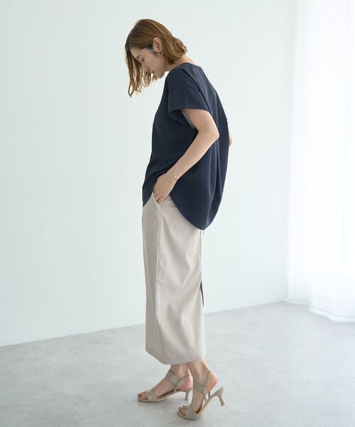 YECCA VECCA（イェッカヴェッカ）の「タックスキッパーブラウス（シャツ/ブラウス・レディース・ライトグレー/イエロー/ネイビー・FREE）」の7枚目の写真