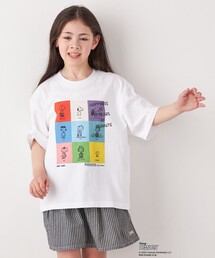 PEANUTS（ピーナッツ）の「SHIPS any: SNOOPY コラボ ブロック グラフィック カラー プリント Tシャツ◇（Tシャツ/カットソー・キッズ）」