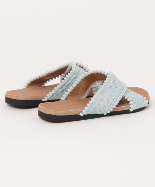 shoes365(シューズスリーシックスファイヴ)の「クロス編みデザインサンダル (SS)(サンダル・レディース・グリーン/オフホワイト/イエロー/ブルー/ブラウン・22.5cm/23.5cm/24.5cm/23.0cm/24.0cm/25.0cm)」の6枚目の写真