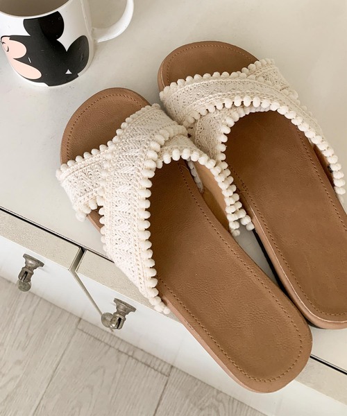 shoes365(シューズスリーシックスファイヴ)の「クロス編みデザインサンダル (SS)(サンダル・レディース・グリーン/オフホワイト/イエロー/ブルー/ブラウン・22.5cm/23.5cm/24.5cm/23.0cm/24.0cm/25.0cm)」の11枚目の写真