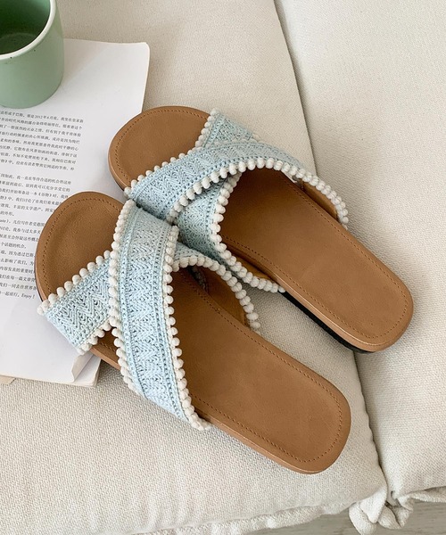 shoes365(シューズスリーシックスファイヴ)の「クロス編みデザインサンダル (SS)(サンダル・レディース・グリーン/オフホワイト/イエロー/ブルー/ブラウン・22.5cm/23.5cm/24.5cm/23.0cm/24.0cm/25.0cm)」の15枚目の写真
