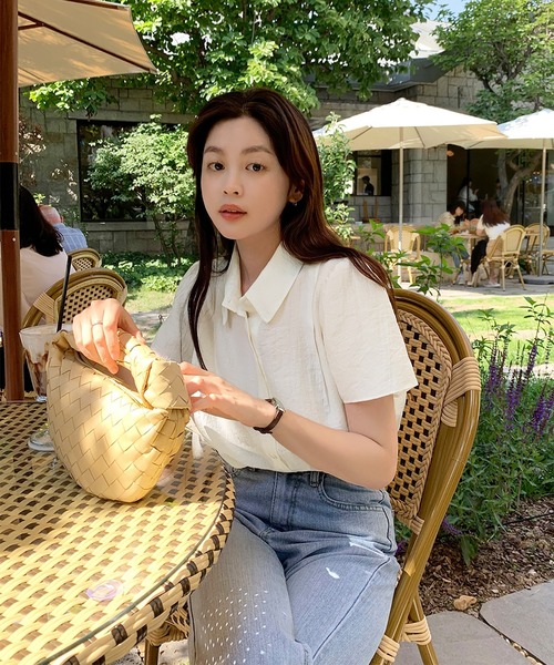 LAFFMO（ラフモ）の「レギュラーカラー半袖ブラウス（シャツ/ブラウス・レディース・グレー/ネイビー/ベージュ・F）」の16枚目の写真