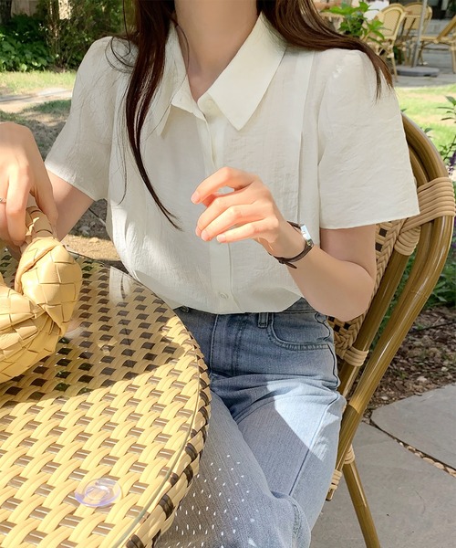 LAFFMO（ラフモ）の「レギュラーカラー半袖ブラウス（シャツ/ブラウス・レディース・グレー/ネイビー/ベージュ・F）」の18枚目の写真