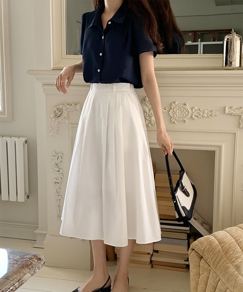 LAFFMO（ラフモ）の「レギュラーカラー半袖ブラウス（シャツ/ブラウス・レディース・グレー/ネイビー/ベージュ・F）」の22枚目の写真