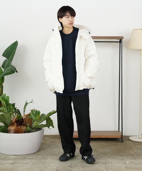 REMI RELIEF（レミレリーフ）の「REMI RELIEF/レミレリーフ 超軽量ナイロンアウトドアダウンJKTフーディ ヘビーアウター（ダウンジャケット/コート・レディース・ホワイト・XL）」の5枚目の写真