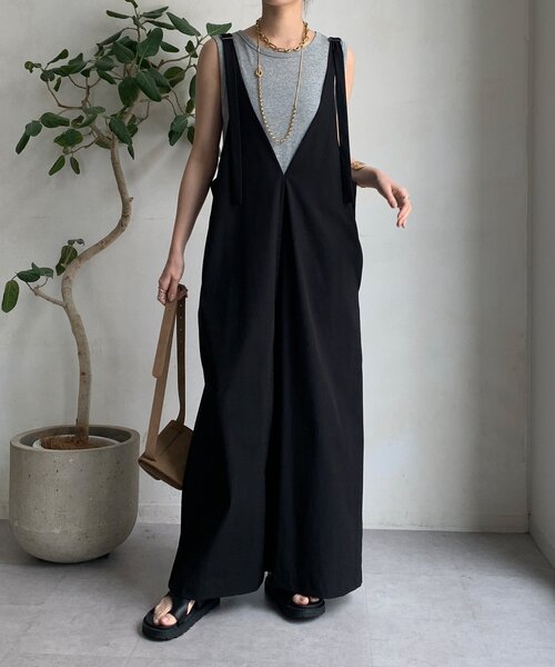 DouDou（ドゥドゥ）の「【WEB限定】接触冷感ジャンスカ（ワンピース・レディース・ベージュ/チャコールグレー/ブラック・FREE）」の5枚目の写真