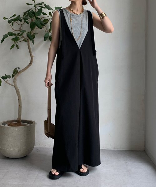 DouDou（ドゥドゥ）の「【WEB限定】接触冷感ジャンスカ（ワンピース・レディース・ベージュ/チャコールグレー/ブラック・FREE）」の6枚目の写真