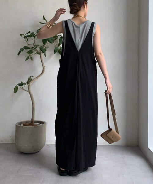 DouDou（ドゥドゥ）の「【WEB限定】接触冷感ジャンスカ（ワンピース・レディース・ベージュ/チャコールグレー/ブラック・FREE）」の8枚目の写真