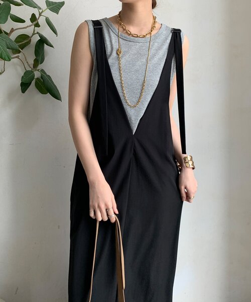 DouDou（ドゥドゥ）の「【WEB限定】接触冷感ジャンスカ（ワンピース・レディース・ベージュ/チャコールグレー/ブラック・FREE）」の10枚目の写真