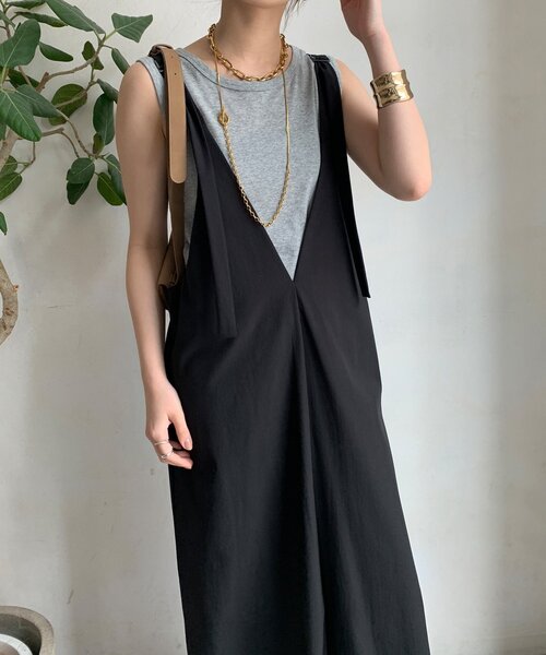 DouDou（ドゥドゥ）の「【WEB限定】接触冷感ジャンスカ（ワンピース・レディース・ベージュ/チャコールグレー/ブラック・FREE）」の11枚目の写真