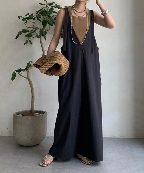 DouDou（ドゥドゥ）の「【WEB限定】接触冷感ジャンスカ（ワンピース・レディース・ベージュ/チャコールグレー/ブラック・FREE）」の13枚目の写真