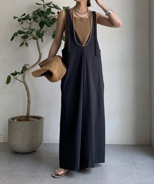 DouDou（ドゥドゥ）の「【WEB限定】接触冷感ジャンスカ（ワンピース・レディース・ベージュ/チャコールグレー/ブラック・FREE）」の14枚目の写真