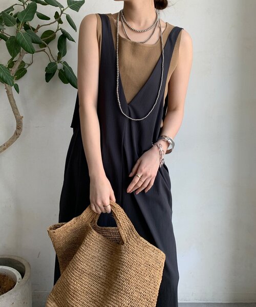 DouDou（ドゥドゥ）の「【WEB限定】接触冷感ジャンスカ（ワンピース・レディース・ベージュ/チャコールグレー/ブラック・FREE）」の18枚目の写真