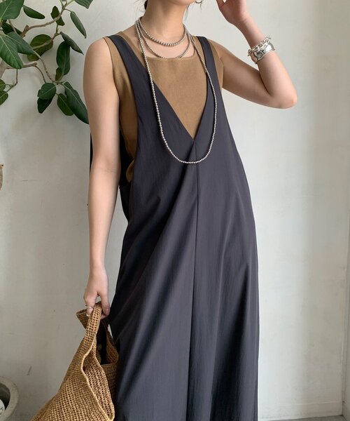 DouDou（ドゥドゥ）の「【WEB限定】接触冷感ジャンスカ（ワンピース・レディース・ベージュ/チャコールグレー/ブラック・FREE）」の19枚目の写真