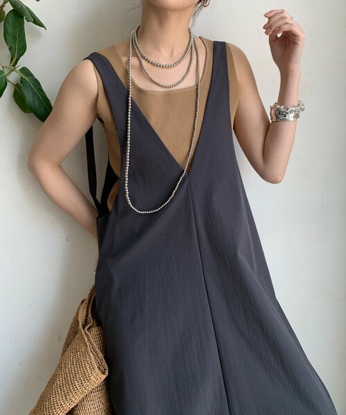 DouDou（ドゥドゥ）の「【WEB限定】接触冷感ジャンスカ（ワンピース・レディース・ベージュ/チャコールグレー/ブラック・FREE）」の20枚目の写真