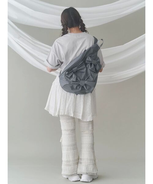 即日発送 新品 merry jenny ribbonワンショルダーバッグ グレー セール】ribbonワンショルダーバッグ(ショルダーバッグ