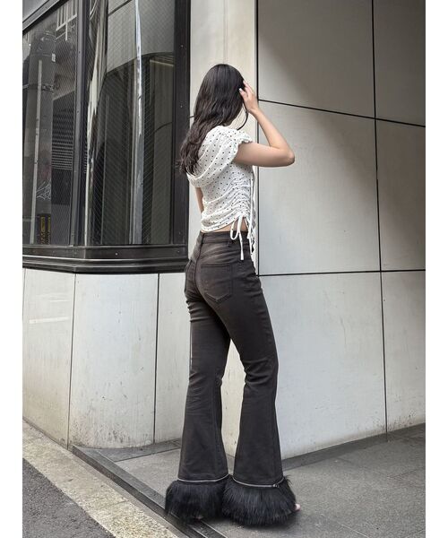 jouetie（ジュエティ）の「コサージュオフショルトップス（Tシャツ/カットソー・レディース・オフホワイト/ブラック・MEDIUM）」の17枚目の写真