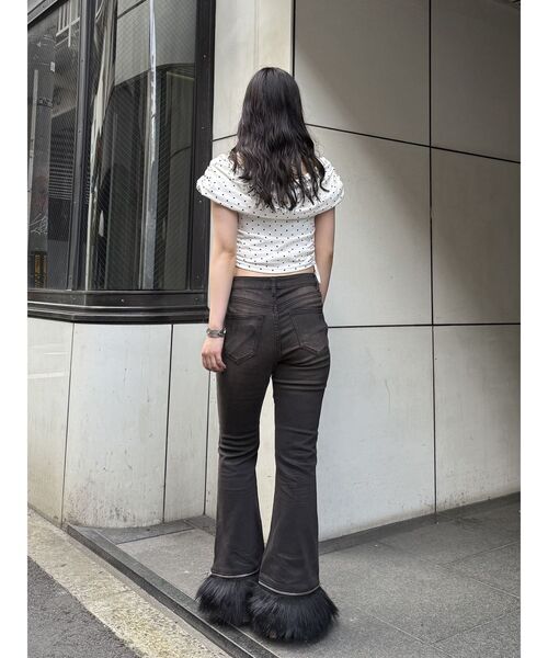 jouetie（ジュエティ）の「コサージュオフショルトップス（Tシャツ/カットソー・レディース・オフホワイト/ブラック・MEDIUM）」の18枚目の写真