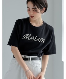 MEISM（ミズム）の「[MEISM by Re:EDIT][大きいサイズ有][UVカット][接触冷感][吸水][速乾]スムースコットンパールロゴTシャツ（Tシャツ/カットソー）」