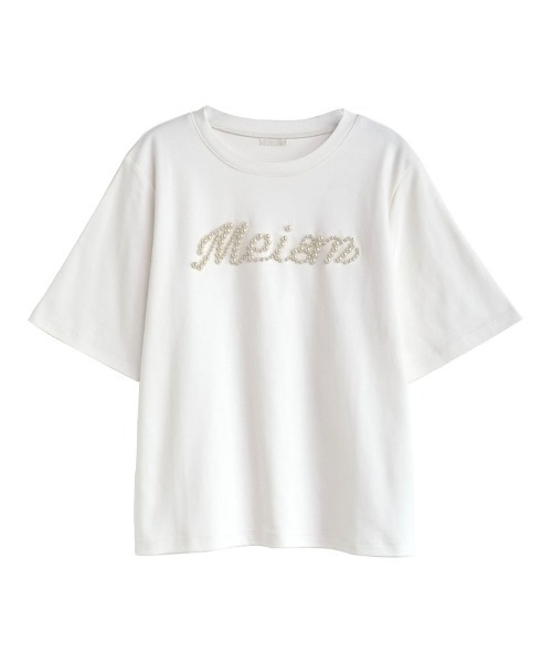 MEISM（ミズム）の「[MEISM by Re:EDIT][大きいサイズ有][UVカット][接触冷感][吸水][速乾]スムースコットンパールロゴTシャツ（Tシャツ/カットソー・レディース・ブラック/ホワイト・MEDIUM/LARGE/X-LARGE）」の10枚目の写真