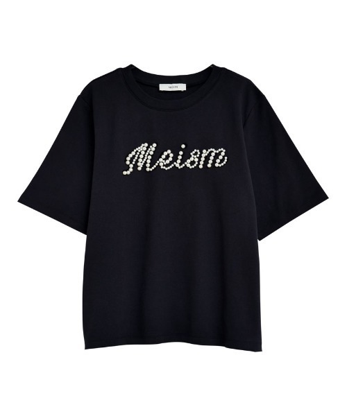 MEISM（ミズム）の「[MEISM by Re:EDIT][大きいサイズ有][UVカット][接触冷感][吸水][速乾]スムースコットンパールロゴTシャツ（Tシャツ/カットソー・レディース・ブラック/ホワイト・MEDIUM/LARGE/X-LARGE）」の9枚目の写真