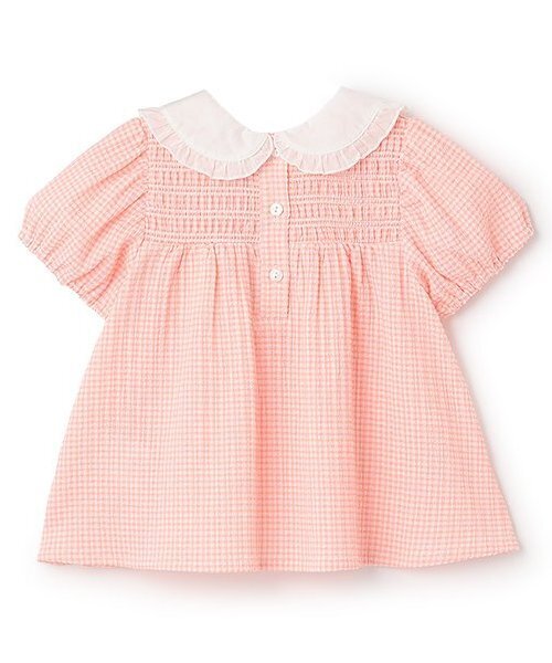 美品✨45R コットン リネン　ハケ目　プリント チュニック　ベージュ　ロゴ 美品✨45R コットン リネン ハケ目 プリント チュニック